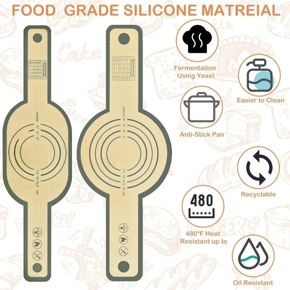 New Silicone bread sling Dutch oven liner , set of 2 pcs - Picture 6 of 7